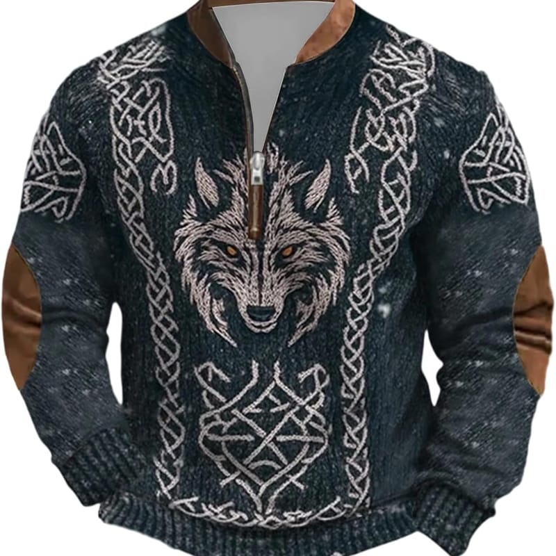 Gros Pull Viking Armor 3D Retro Grande Poche