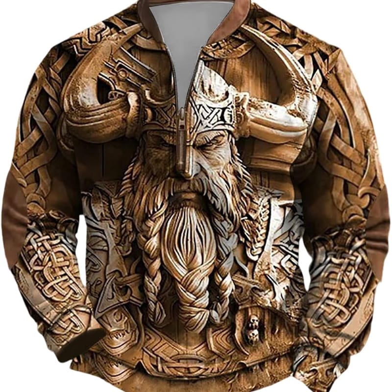 Pull Viking Homme Col Roulé en Laine Tricotée