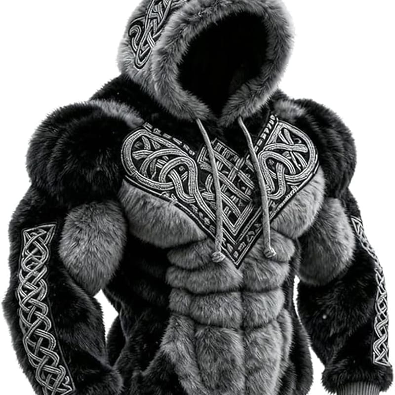 Pull Plaid Viking Odin Couverture à Capuche Douce